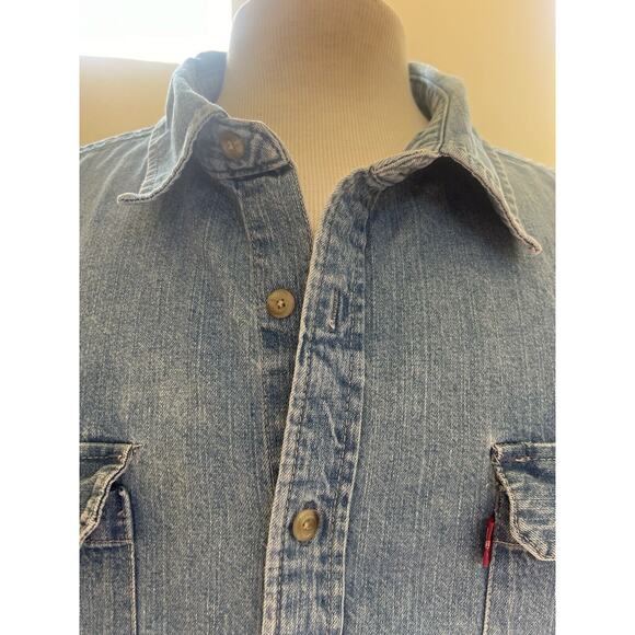 LEVIS Two Horse Brand Denim Jean Long Sleeve Button Up Mens XXXL 100% Cotton - Picture 3 of 9